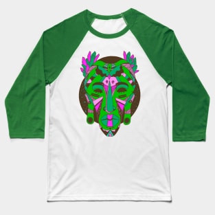 African Mask 1 - Green Edition Baseball T-Shirt